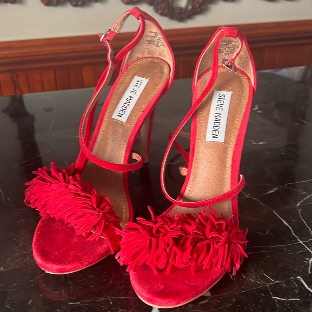 Steve Madden red suede sandals